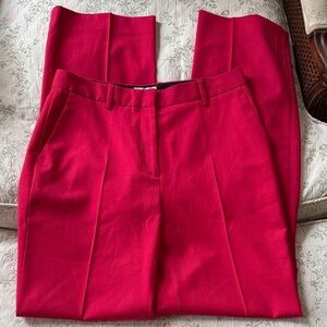 Argent Women's Red Straight Leg Wool Pants Size 8